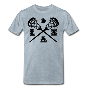 LAX Sticks Men's Premium T-Shirt - heather ice blue