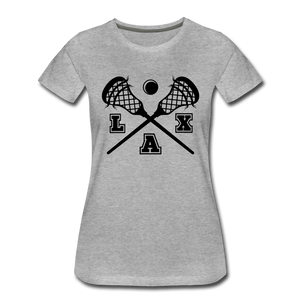 LAX Sticks Women’s Premium T-Shirt - heather gray