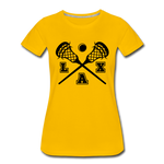 Load image into Gallery viewer, LAX Sticks Women’s Premium T-Shirt - sun yellow

