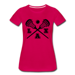 Load image into Gallery viewer, LAX Sticks Women’s Premium T-Shirt - dark pink
