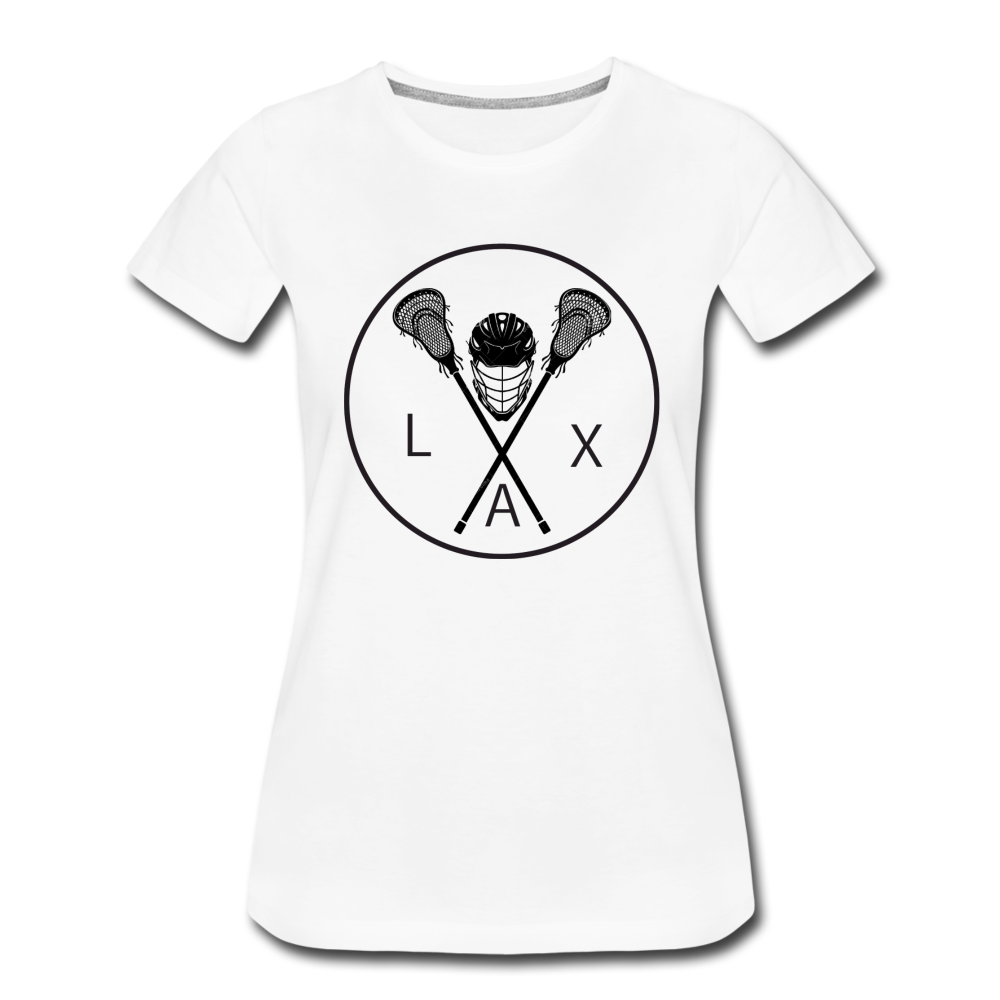 LAX Circle Logo Women’s Premium T-Shirt - white