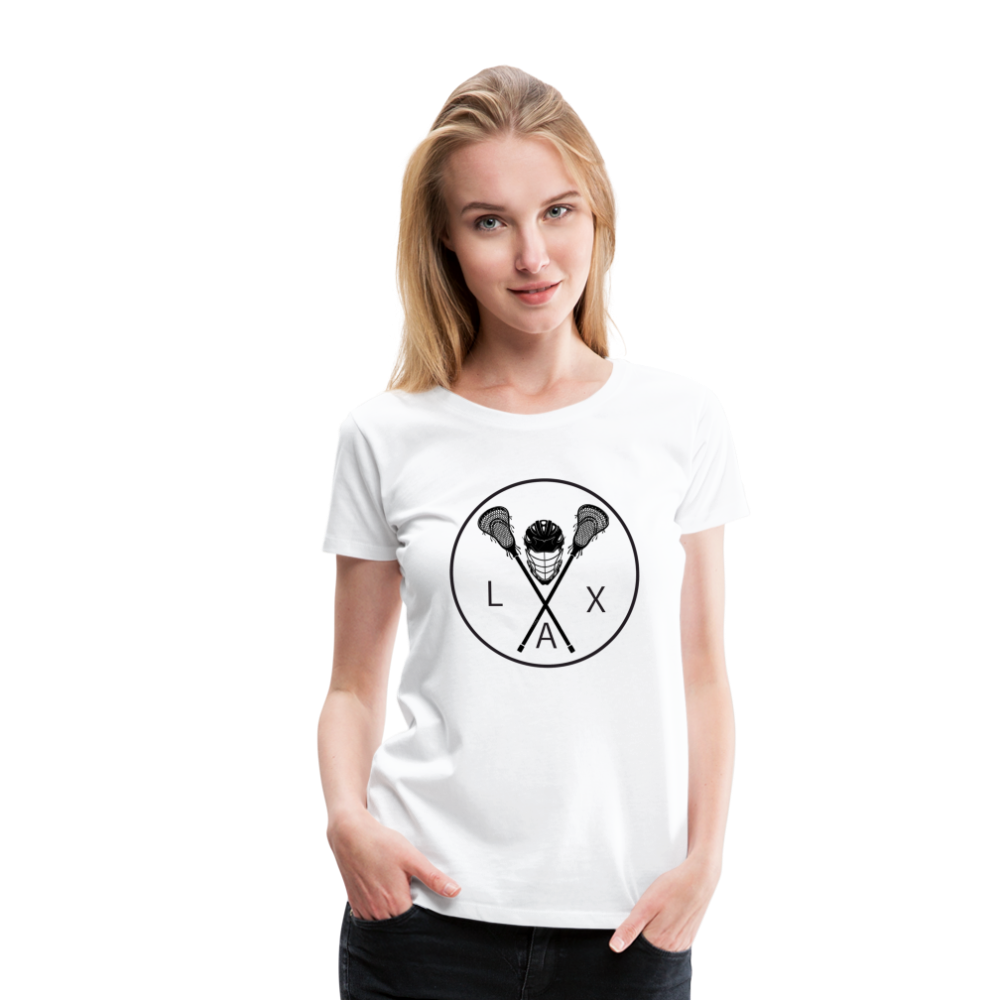 LAX Circle Logo Women’s Premium T-Shirt - white