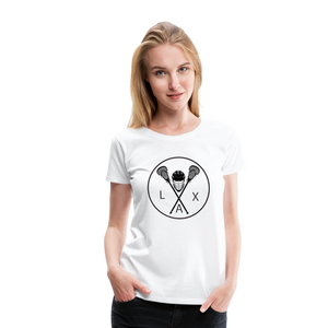 LAX Circle Logo Women’s Premium T-Shirt - white