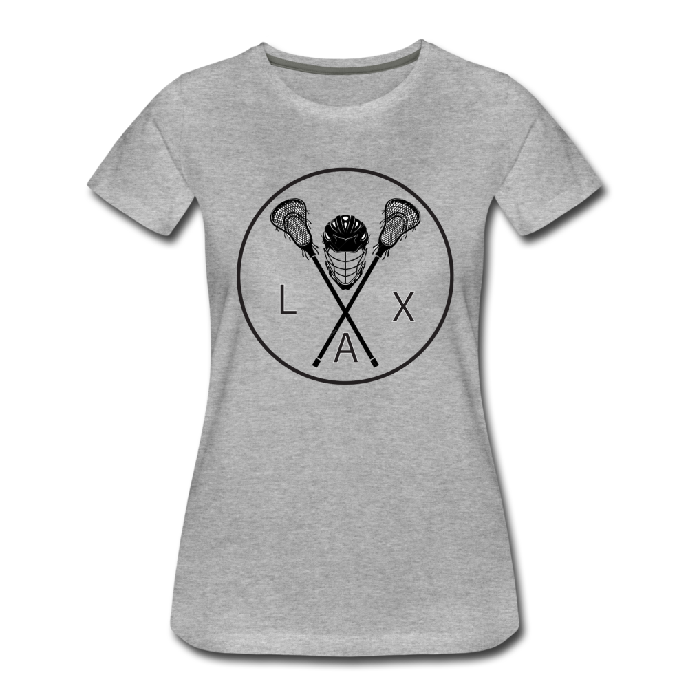 LAX Circle Logo Women’s Premium T-Shirt - heather gray