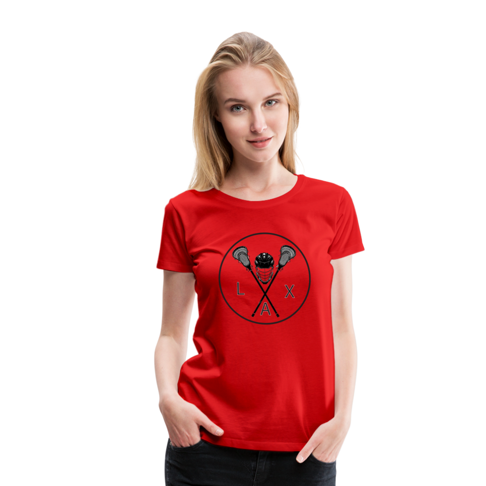 LAX Circle Logo Women’s Premium T-Shirt - red