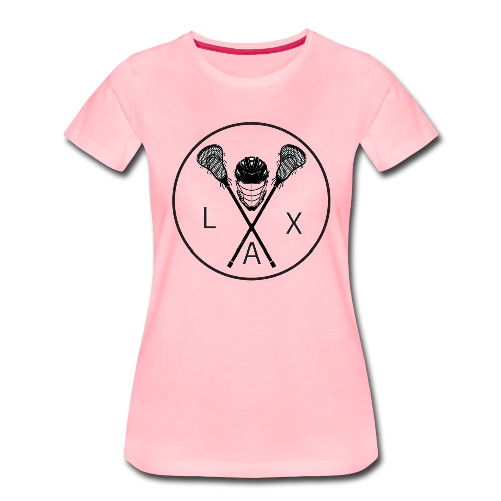 LAX Circle Logo Women’s Premium T-Shirt - pink