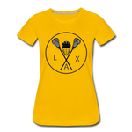 Load image into Gallery viewer, LAX Circle Logo Women’s Premium T-Shirt - sun yellow
