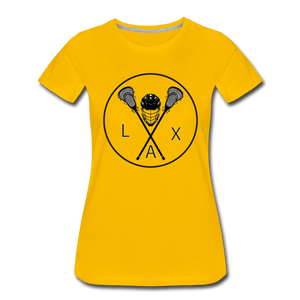 LAX Circle Logo Women’s Premium T-Shirt - sun yellow