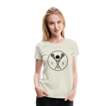 Load image into Gallery viewer, LAX Circle Logo Women’s Premium T-Shirt - heather oatmeal
