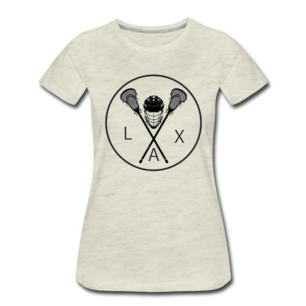 LAX Circle Logo Women’s Premium T-Shirt - heather oatmeal