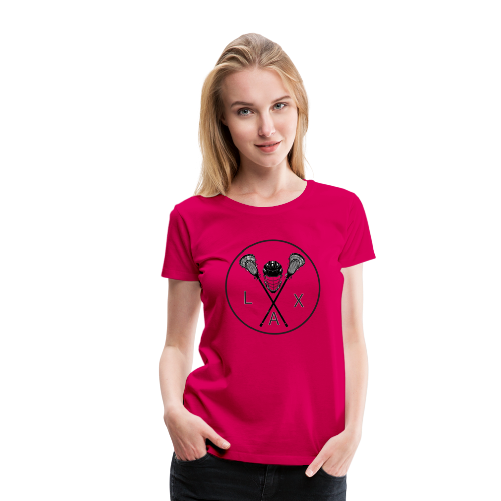 LAX Circle Logo Women’s Premium T-Shirt - dark pink