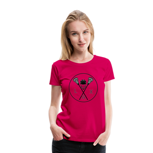 LAX Circle Logo Women’s Premium T-Shirt - dark pink