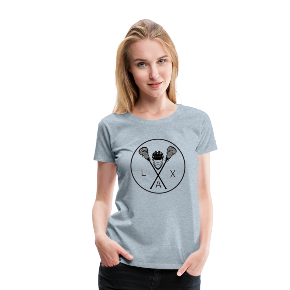 LAX Circle Logo Women’s Premium T-Shirt - heather ice blue