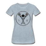 Load image into Gallery viewer, LAX Circle Logo Women’s Premium T-Shirt - heather ice blue
