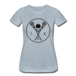 LAX Circle Logo Women’s Premium T-Shirt - heather ice blue