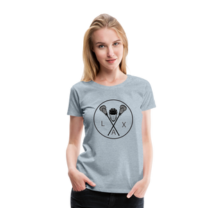 LAX Circle Logo Women’s Premium T-Shirt - heather ice blue