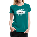 Load image into Gallery viewer, Legends Never Rest Women’s Premium T-Shirt - teal
