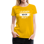 Load image into Gallery viewer, Legends Never Rest Women’s Premium T-Shirt - sun yellow
