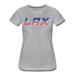 Load image into Gallery viewer, LAX USA Boom Women’s Premium T-Shirt - heather gray
