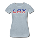 Load image into Gallery viewer, LAX USA Boom Women’s Premium T-Shirt - heather ice blue
