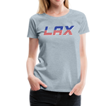 Load image into Gallery viewer, LAX USA Boom Women’s Premium T-Shirt - heather ice blue

