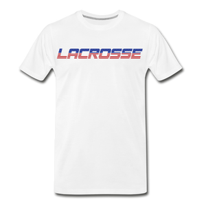 Lacrosse USA Boom Men's Premium T-Shirt - white