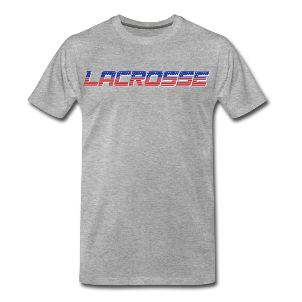 Lacrosse USA Boom Men's Premium T-Shirt - heather gray