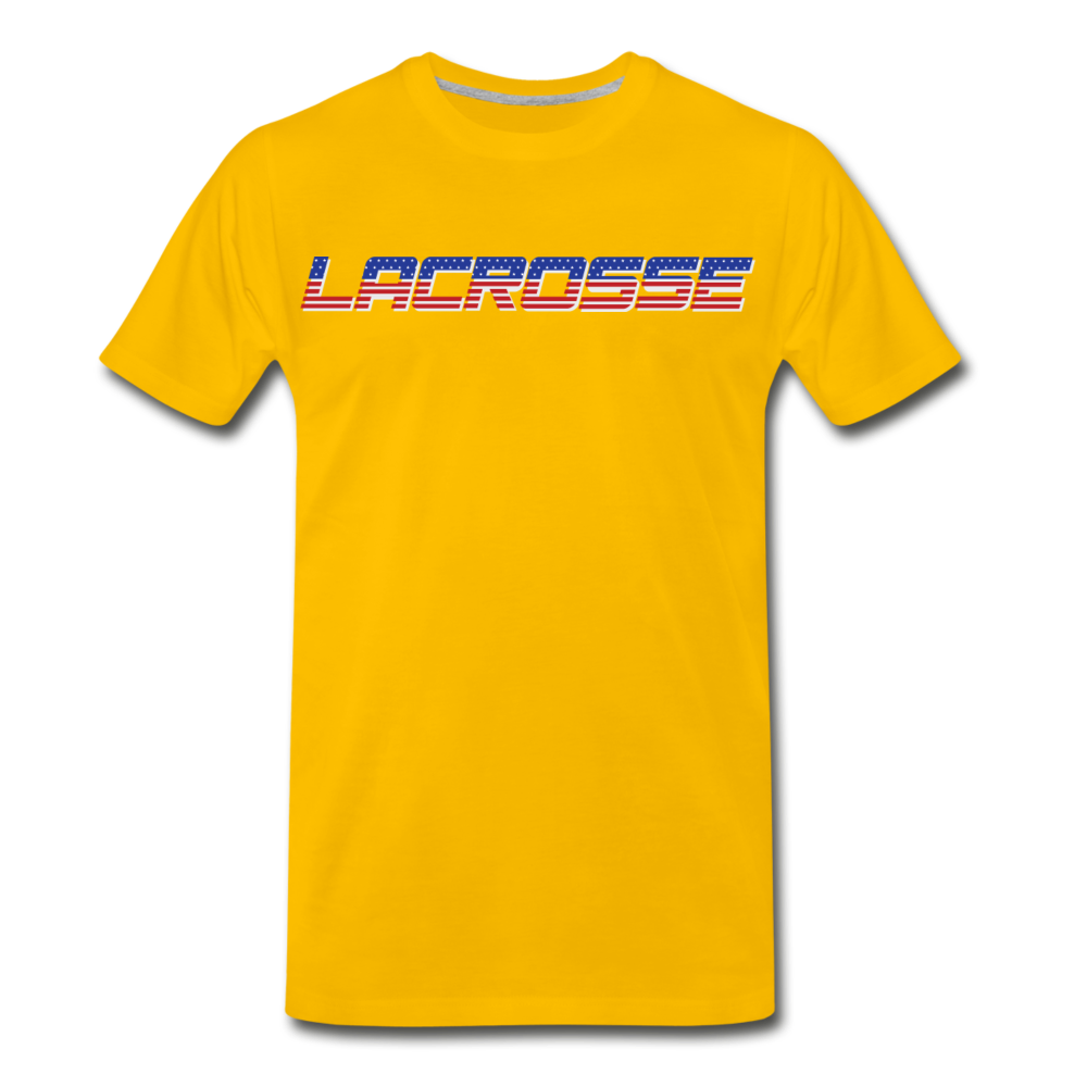 Lacrosse USA Boom Men's Premium T-Shirt - sun yellow