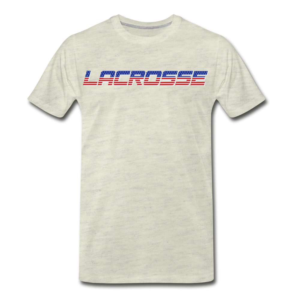 Lacrosse USA Boom Men's Premium T-Shirt - heather oatmeal