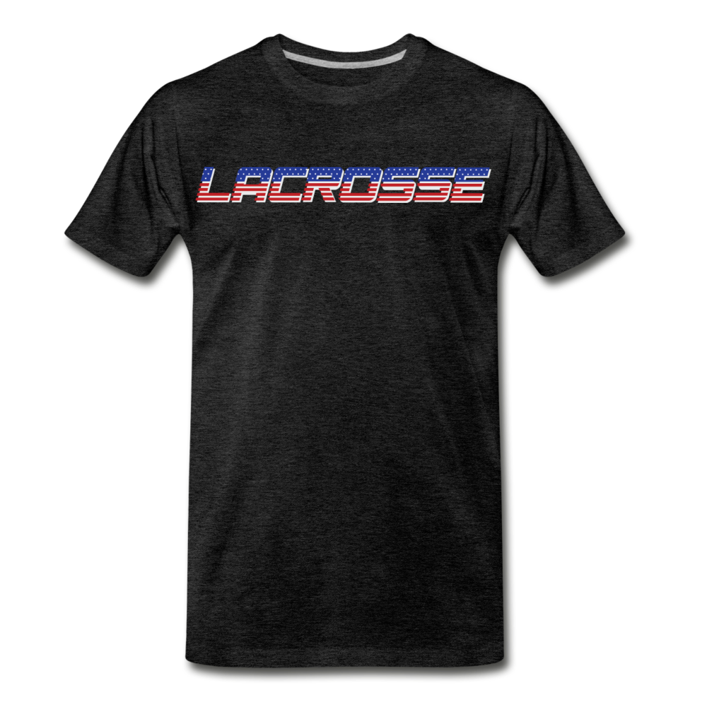 Lacrosse USA Boom Men's Premium T-Shirt - charcoal gray