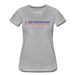 Load image into Gallery viewer, Lacrosse USA Boom Women’s Premium T-Shirt - heather gray

