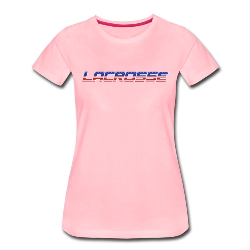 Lacrosse USA Boom Women’s Premium T-Shirt - pink
