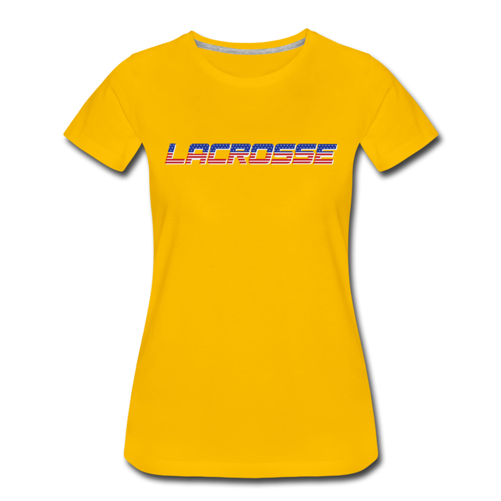 Lacrosse USA Boom Women’s Premium T-Shirt - sun yellow