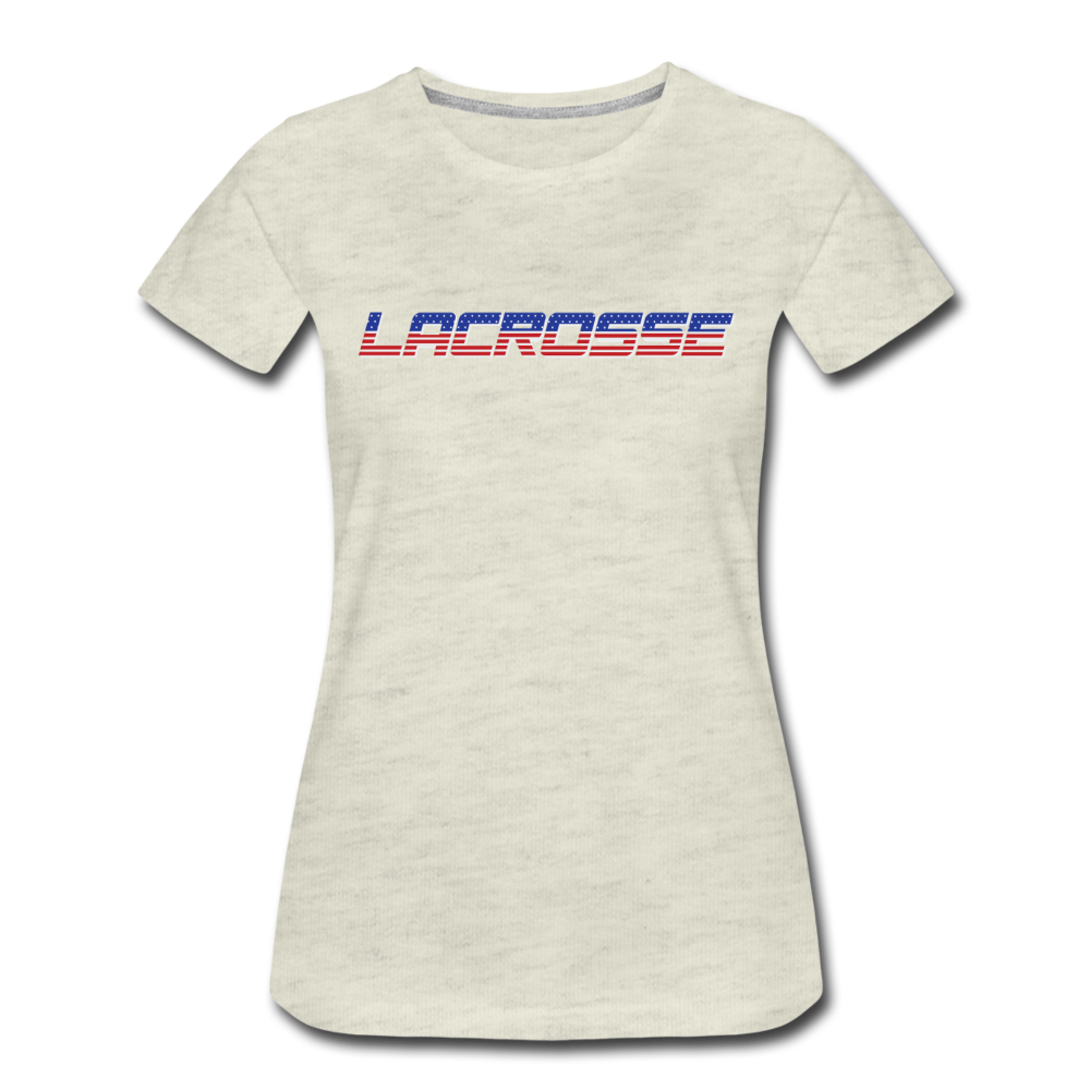 Lacrosse USA Boom Women’s Premium T-Shirt - heather oatmeal