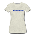 Load image into Gallery viewer, Lacrosse USA Boom Women’s Premium T-Shirt - heather oatmeal
