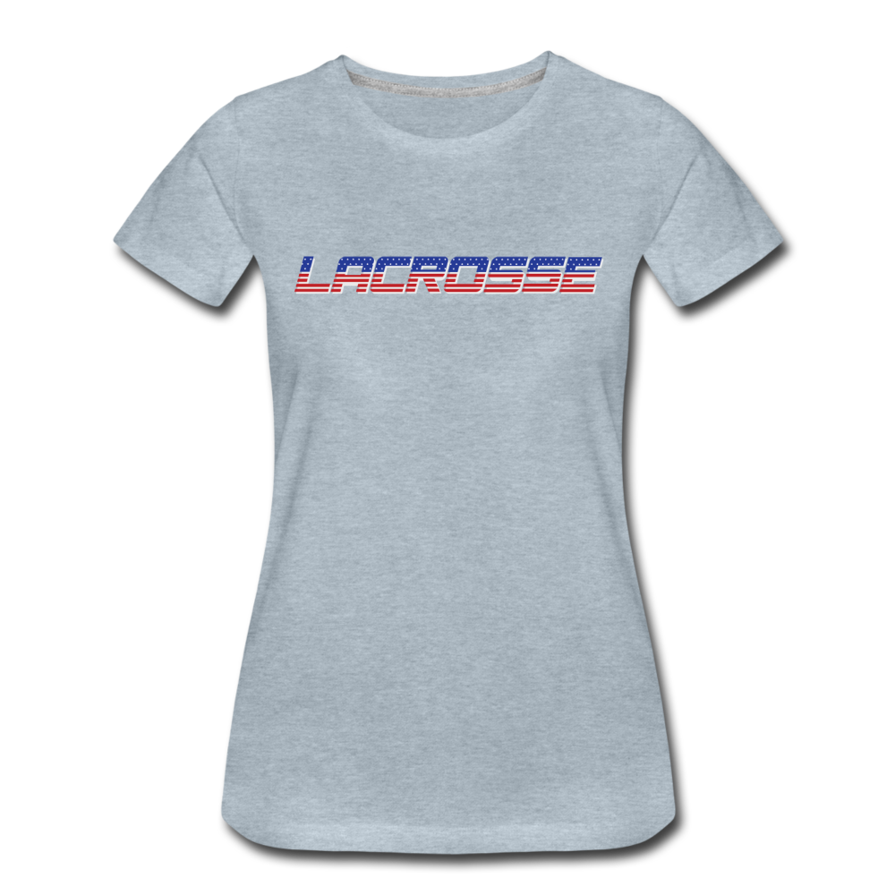 Lacrosse USA Boom Women’s Premium T-Shirt - heather ice blue
