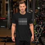 Load image into Gallery viewer, Lacrosse Logo Fade Boom Bros T-shirt
