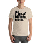 Load image into Gallery viewer, Eat Sleep Football Repeat 2.0 Men&#39;s Short-Sleeve T-Shirt

