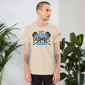 Eat. Sleep. Lacrosse. Repeat. Short-Sleeve Men's T-Shirt