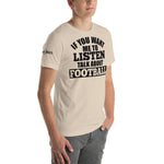 Load image into Gallery viewer, If you want me to listen, talk about football Men&#39;s Short-Sleeve T-Shirt
