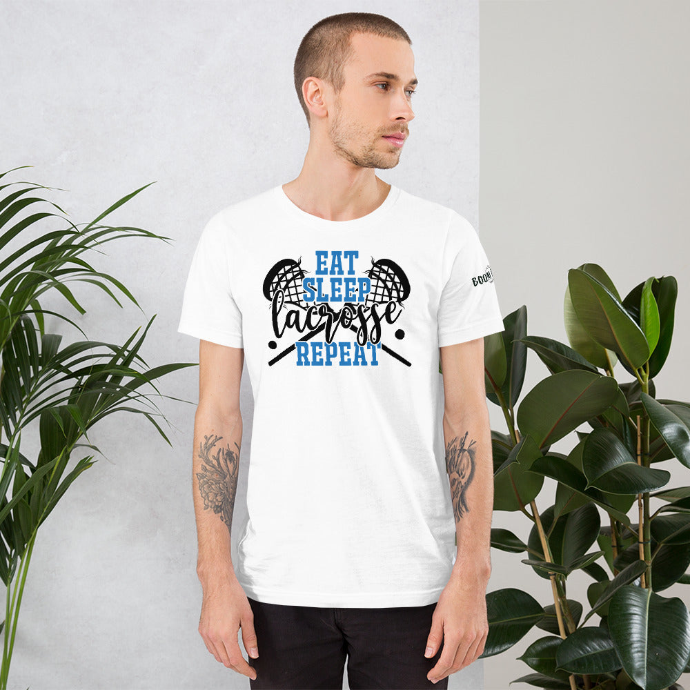 Eat. Sleep. Lacrosse. Repeat. Short-Sleeve Men's T-Shirt