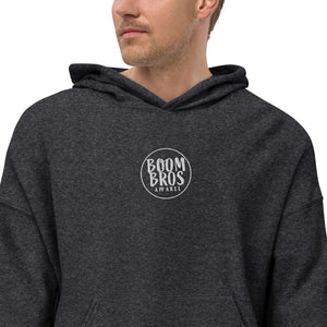 Boom Bros Stacked Circle Logo Men's Embridered Sueded Fleece Hoodie