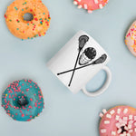 Load image into Gallery viewer, Lacrosse Sticks and Helmet Coffee/Tea Mug

