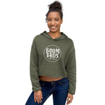 Load image into Gallery viewer, Boom Bros Stacked Circle Logo Crop Hoodie
