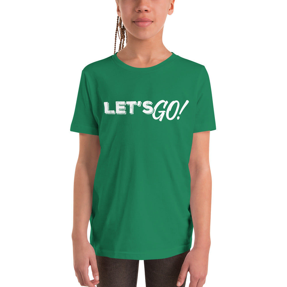 Let's GO! Boom Bros White Print Youth Short Sleeve T-Shirt